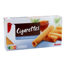 AUCHAN Cigarettes gourmandes, sachets fraîcheur 2x12 biscuits 125g