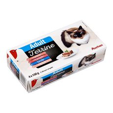 Auchan Adult Assortiment Barquettes Terrines Poissons Pour Chat 4x100g Pas Cher A Prix Auchan