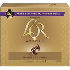 L Or Cafe Moulu Absolu Aromatique Et Raffine 2x250g Pas Cher A Prix Auchan