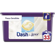 DASH Lessive en capsules écodose peaux sensibles 33 lavages 0,833kg