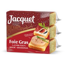 JACQUET Mini-toasts briochés spécial foie gras 3x20 tranches 255g