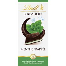 LINDT Création Tablette de chocolat noir menthe frappé 150g