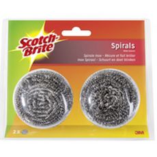 SCOTCH BRITE Eponges spirales en inox 3m 2 spirales