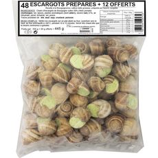 ESCAL Escargots préparés recette à la Bourguignonne 48 pièces + 12 offertes 445g