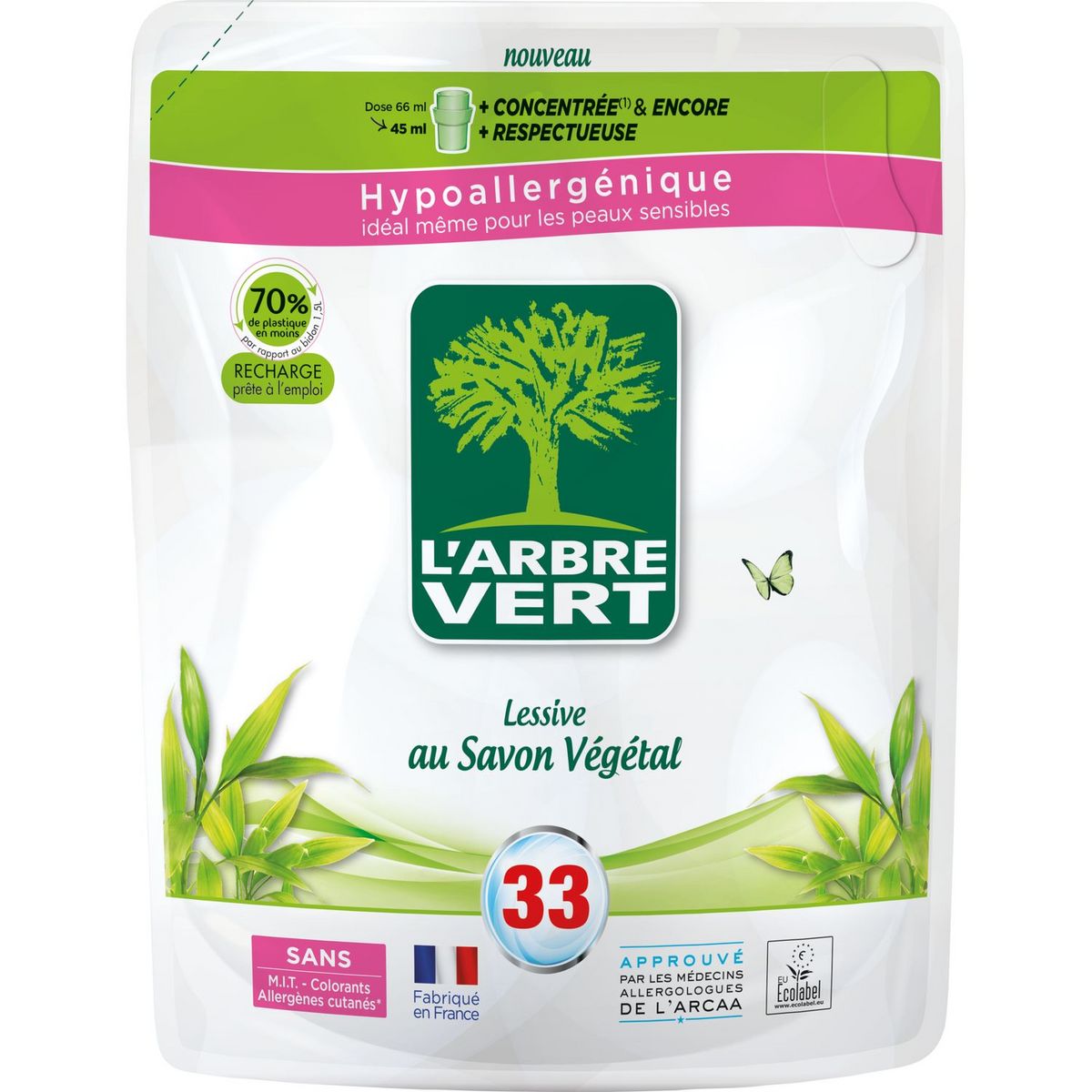 L'ARBRE VERT L'Arbre Vert Recharge lessive au savon végétal 99 lavages 4,5l 99 lavages 4,5l