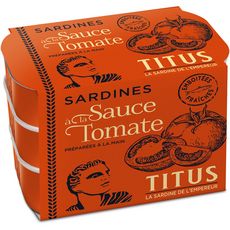 TITUS Titus Sardines à la sauce tomate, préparées à la main 3x125g 3x125g