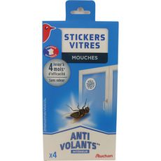AUCHAN Stickers vitres anti-mouches intérieur Efficace 4x4 mois 4 stickers