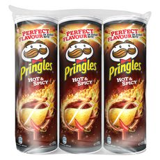 PRINGLES Chips tuiles hot & spicy lot de 3 3x175g