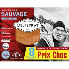 DELPEYRAT Saumon fumé sauvage d'Alaska 2x4 tranches 240g