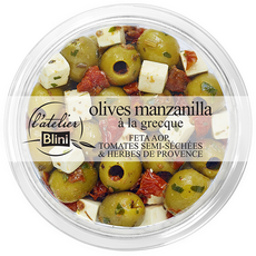 L'ATELIER BLINI Olives manzanilla à la grecque 150g
