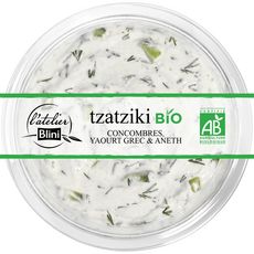 L'ATELIER BLINI Tzatziki bio concombre yaourt grec et aneth 160g