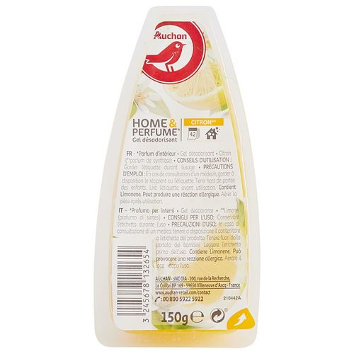 Auchan - Désodorisant pour voiture parfum citron 10ml