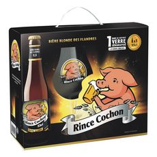 RINCE COCHON Rince Cochon Bière blonde coffret 8.5% bouteilles 3x33cl + 1 verre +1 verre 3x33cl