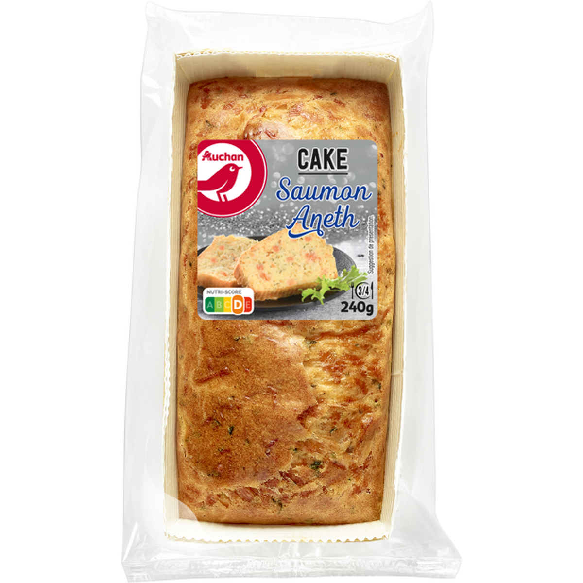 AUCHAN Cake saumon aneth 3-4 portions 240g