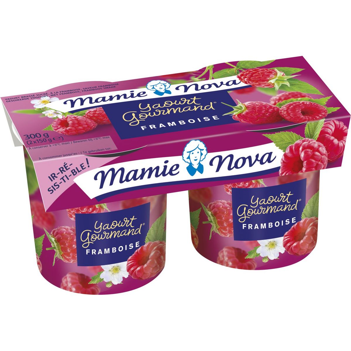 Mamie Nova Yaourt Brasse A La Framboise 2x150g Pas Cher A Prix Auchan