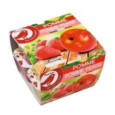 AUCHAN Auchan Compotes pomme et  pomme fraise 8x100g 8x100g