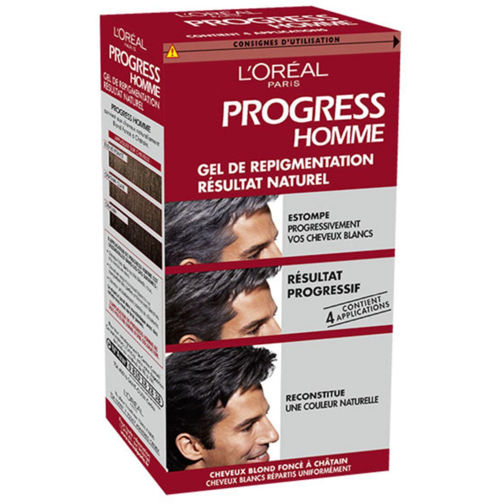 L'OREAL Gel de repigmentation pour homme blond foncé à châtain 5 produits 1  kit pas cher 