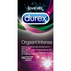 DUREX Orgasm' Intense préservatifs lubrifiés perlés et nervurés 10 préservatifs