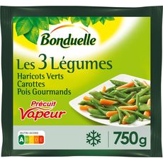 BONDUELLE Mélange de 3 légumes haricots verts carottes et pois 5 portions 750g