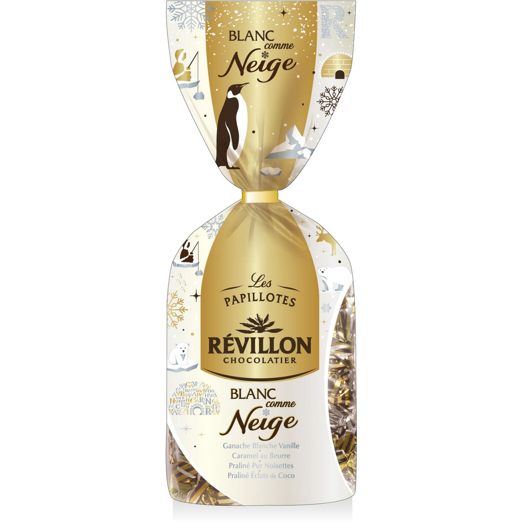 Chocolat papillotes blanc, Révillon (360 g)