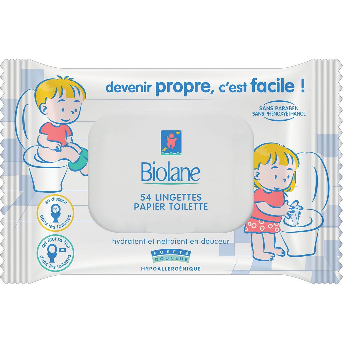 Biolane Lingettes papier toilette hypoallergéniques pour bébé x54