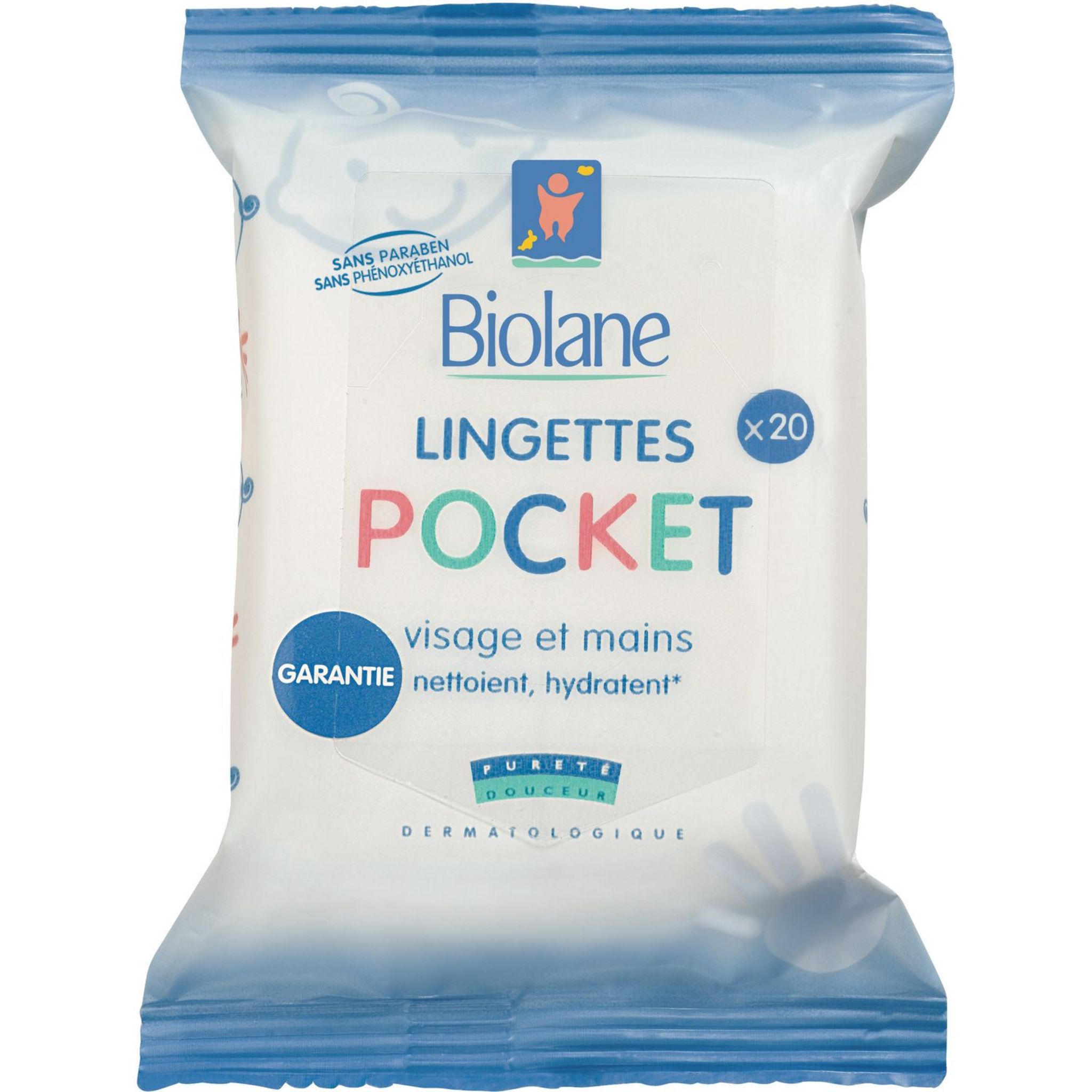 BIOLANE Lingettes visage et mains format pocket pour bébé 20 lingettes pas  cher 