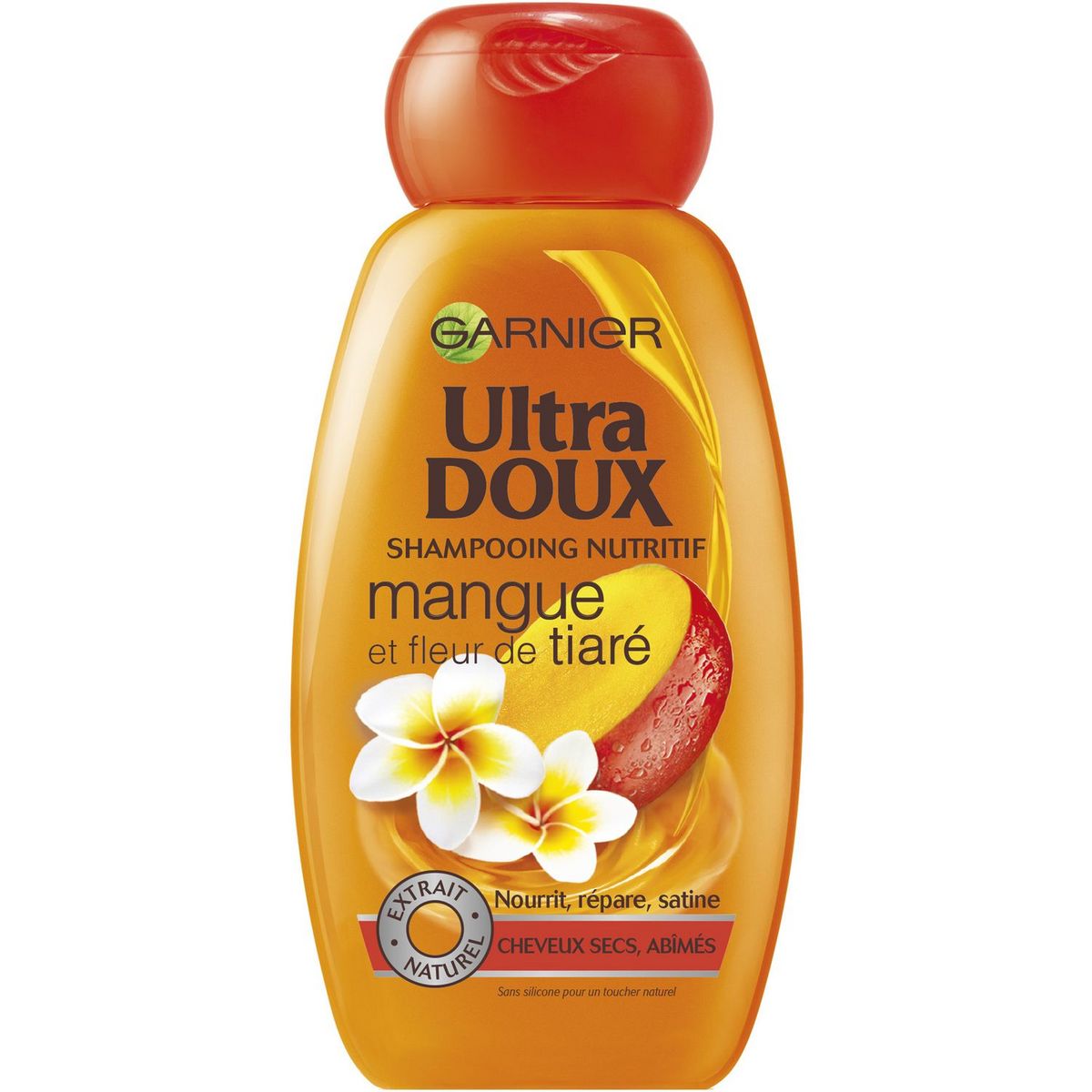 GARNIER ULTRA DOUX Garnier Ultra Doux shampooing mangue et fleur de tiaré  250ml pas cher - Auchan.fr