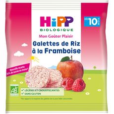 HIPP Mon goûter plaisir galettes de riz à la framboise bio dès 10 mois 30g