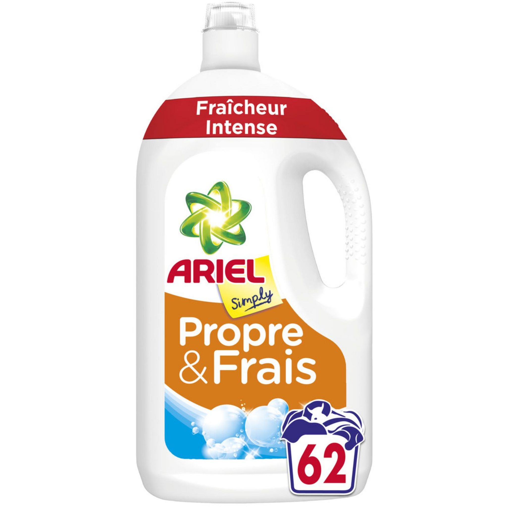 Lessive liquide ariel simply propre et frais fraîcheur intense 36 doses  1800ml - Courses à Domicile