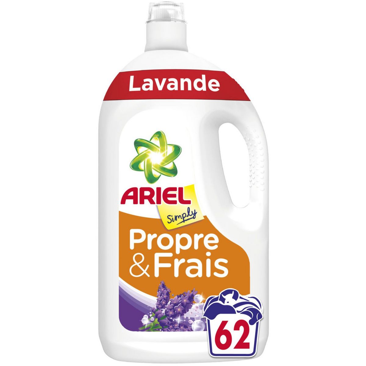 ARIEL Lessive liquide lavande 62 lavages 3,41l