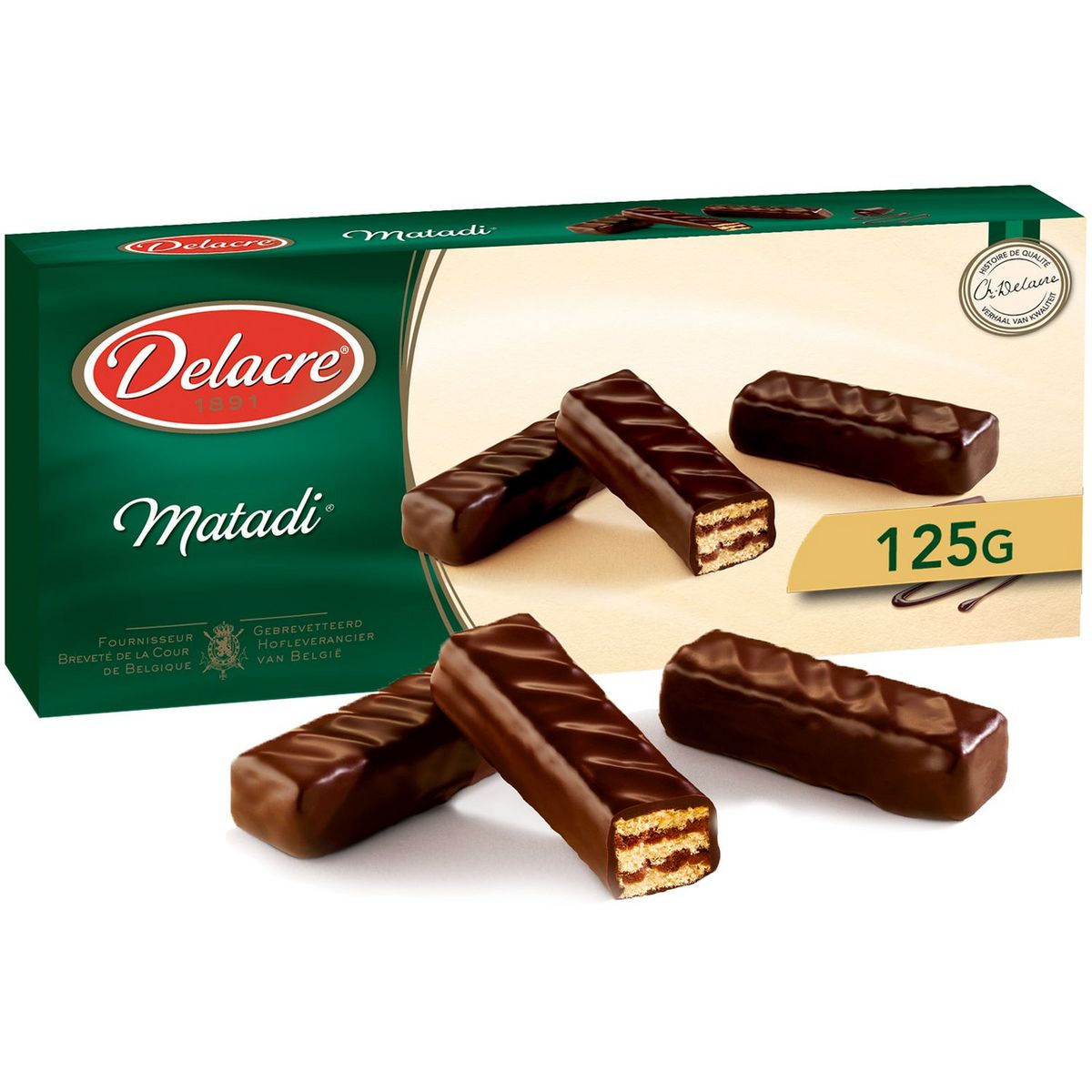 Delacre Matadi Gaufrette Enrobees De Chocolat Noir 125g Pas Cher A Prix Auchan