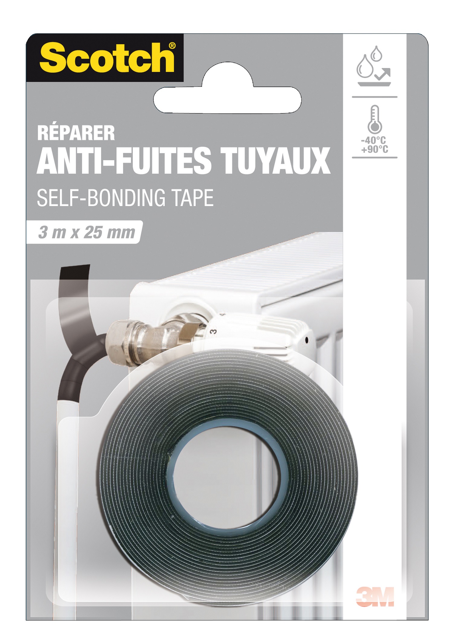 SCOTCH Adhésif réparation anti fuites tuyaux 3m x 25mm pas cher 