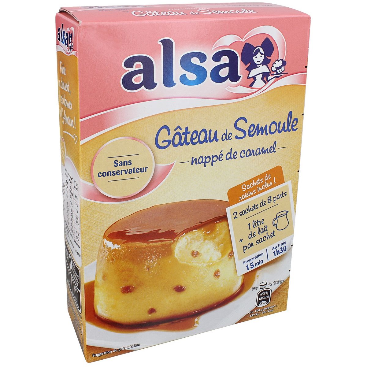 Alsa Preparation Gateau Semoule Nappage Caramel 2 Sachets De 8 Parts 414g Pas Cher A Prix Auchan