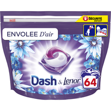 DASH Dash & Lenor Envolée D'Air Lessive en capsules 64 Lavages 1,6kg dont 50% offert