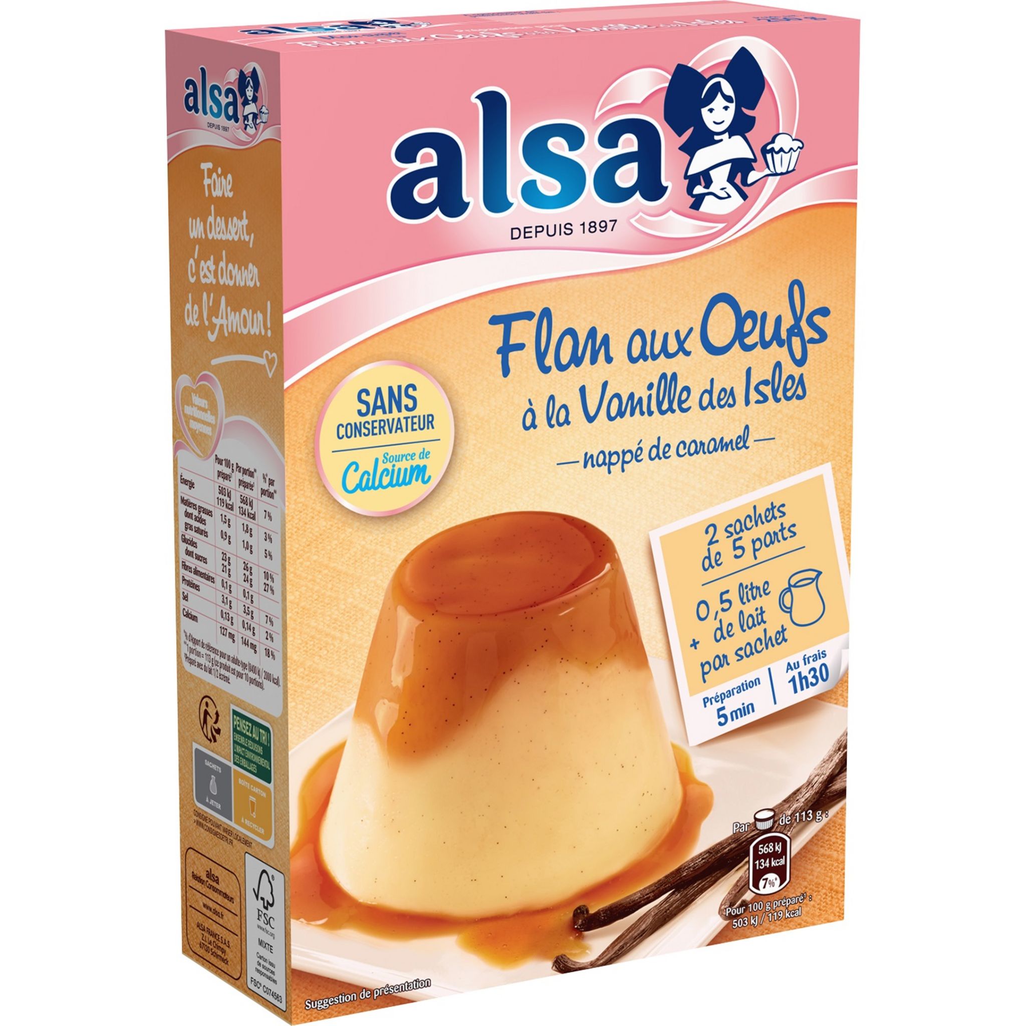 Delicio - Preparation en poudre pour Flan aux Oeufs - 93g