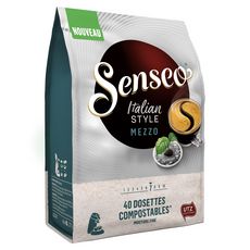 SENSEO Dosettes de café compostables italian style mezzo 40 dosettes 277g