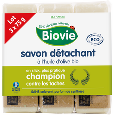 BIOVIE Savon détachant à l'huile d'olive bio en sticks 3 savons de 75 g