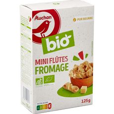 AUCHAN BIO Mini flûtes beurre fromage 125g