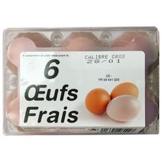 Oeufs Frais Gros Calibre 6 Oeufs Pas Cher A Prix Auchan