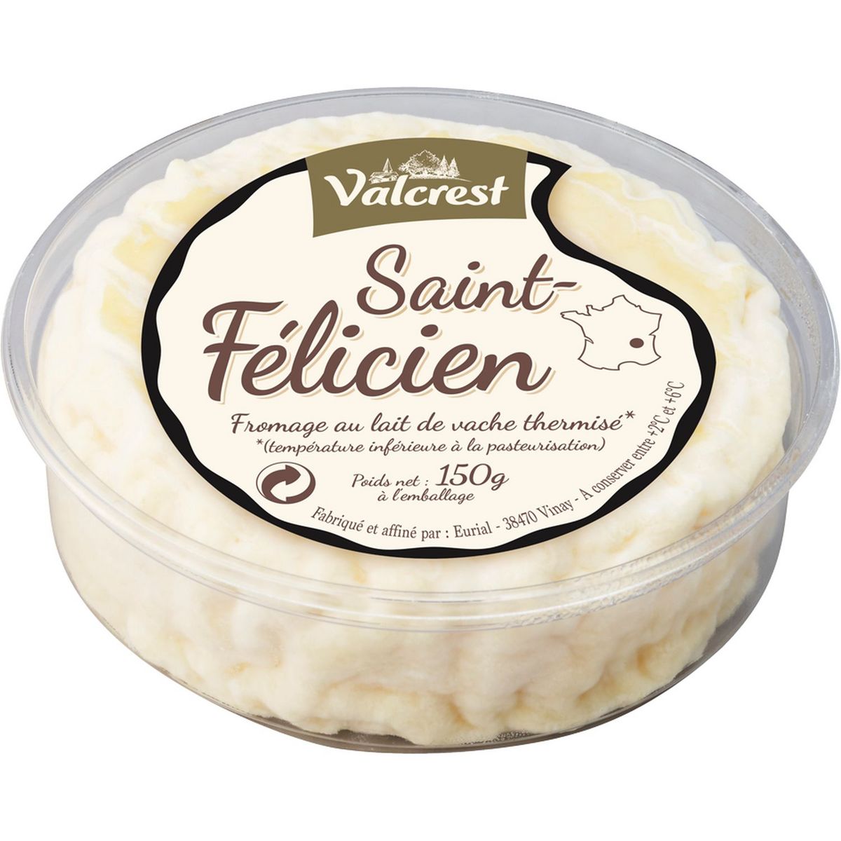 VALCREST St Félicien Fromage au lait de vache 150g