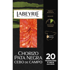 LABEYRIE Chorizo Pata Negra 20 tranches fines environ 70g