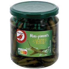AUCHAN Mini piments verts au vinaigre 130g