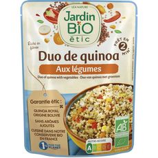 JARDIN BIO ETIC Duo de quinoa aux légumes en poche fabriqué en France 250g