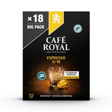 CAFE ROYAL Capsules de café expresso compatibles Nespresso 18 dosettes 93g