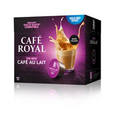 CAFE ROYAL Café au lait en capsule compatible Dolce Gusto et Nespresso 16 capsules 158g