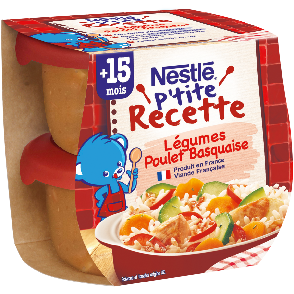 Nestle P Tite Recette Bol Legumes Et Poulet Basquaise Des 15 Mois 2x0g Pas Cher A Prix Auchan