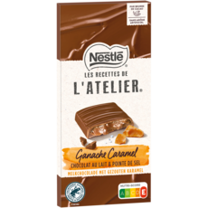 NESTLE L'Atelier Tablette de chocolat au lait de dégustation fourré caramel salé 143g