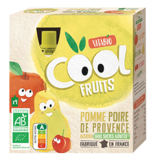 VITABIO Gourdes pomme poire de Provence sans sucres ajoutés 4x90g