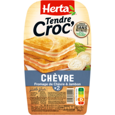 HERTA Tendre Croc' fromage de chèvre et jambon 2 pièces 200g