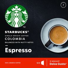 STARBUCKS Capsules de café Colombia compatibles Dolce Gusto 12 capsules 66g